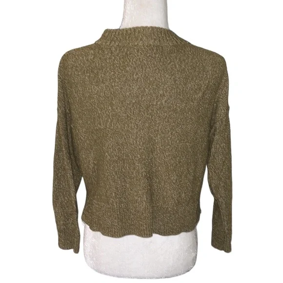 Madewell Broadway Marled Olive Green Cropped Cardigan - XS - Picture 10 of 16
